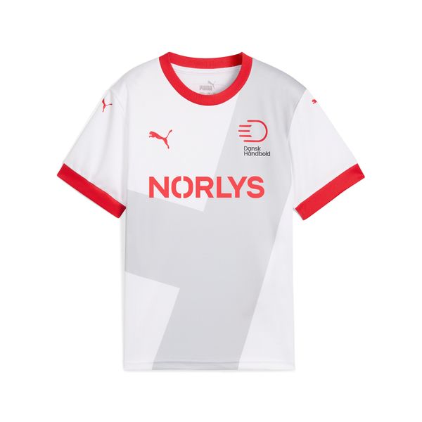 PUMA Puma Danish Handball Federation 24/25 Away Jersey Youth, White, Size 5-6Y, Clothing