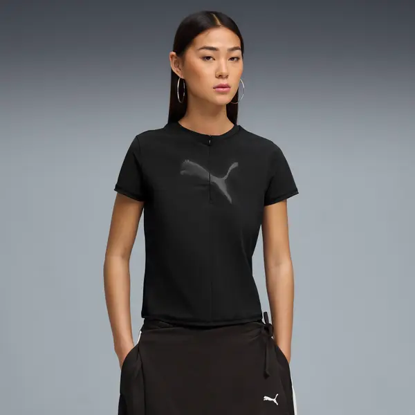 PUMA PUMA Dare To Half Zip Graphic Tee Women, Clothing, Black, S
