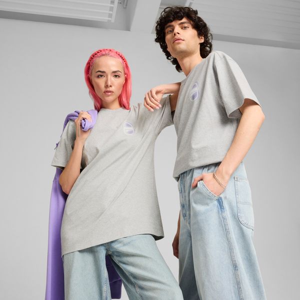 PUMA Puma DOWNTOWN 180 Graphic Tee Unisex, Gray, Size M, Clothing