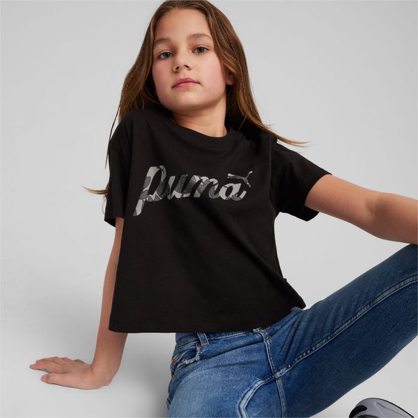 PUMA PUMA Ess+ Blossom Youth Short T-Shirt, Black