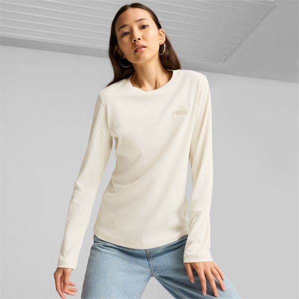 PUMA PUMA Ess Elevated Long Sleeve Top Shirt Women, Alpine Snow