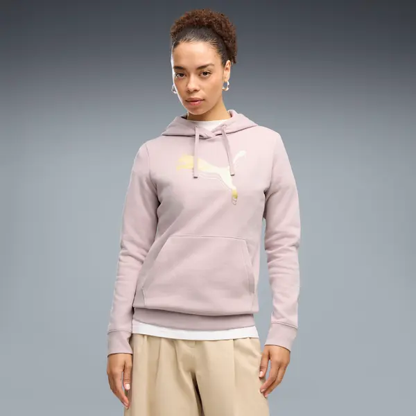 PUMA PUMA ESS METALLIC Hoodie Women, Clothing, Misty Pink/Metallic Gold, S