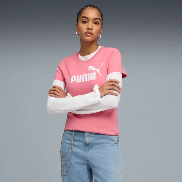 PUMA PUMA ESS No. 1 Logo Tee Women, Clothing, Wild Pink, S