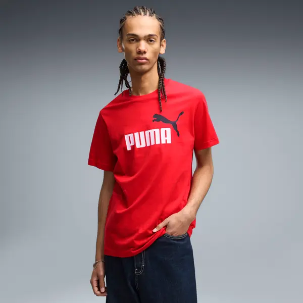 PUMA PUMA Essentials 2 Colour No. 1 Logo Tee Men, Clothing, Red, S