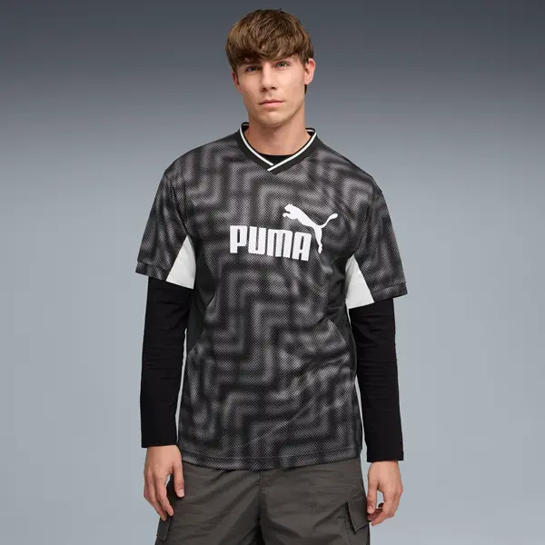 PUMA PUMA Essentials Block Relaxed Football Jersey Men, Clothing, Black, S