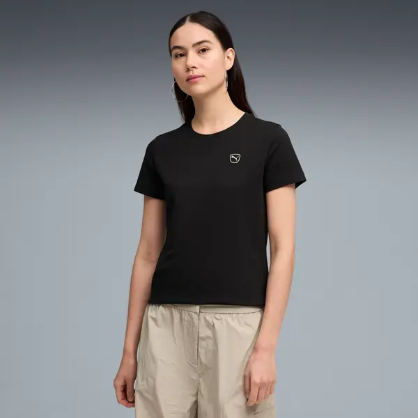 PUMA PUMA Essentials Elevated Tee Women, Clothing, Black, S