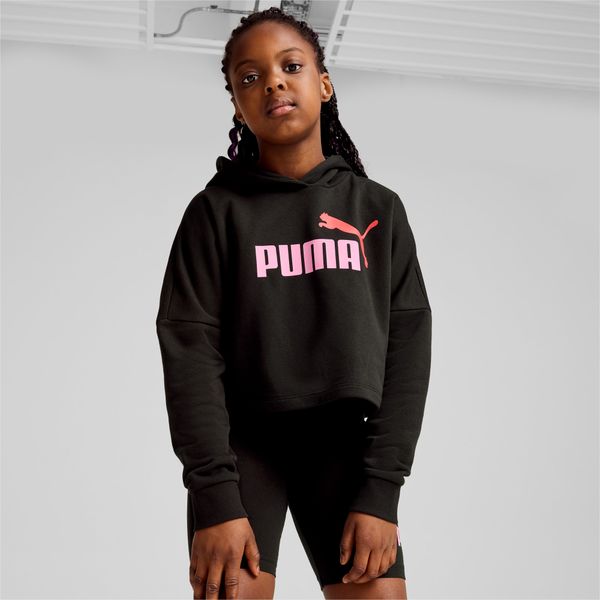 PUMA PUMA Essentials Logo Cropped Hoodie Youth, Black