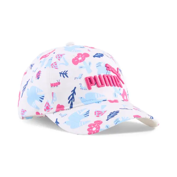 PUMA PUMA Essentials No. 1 Logo Printed Baseball Cap Youth, Accessories, Frosted Ivory/Little Forester Aop, YOUTH