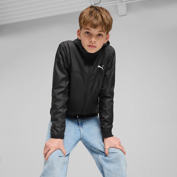 Puma Puma Essentials Regular Windbreaker Jacket Youth, Black, Size 5-6Y, Clothing