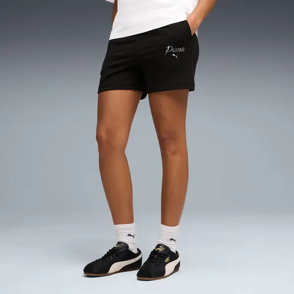 PUMA PUMA Essentials Script High-Waist 5" Shorts Women, Women, Black, S