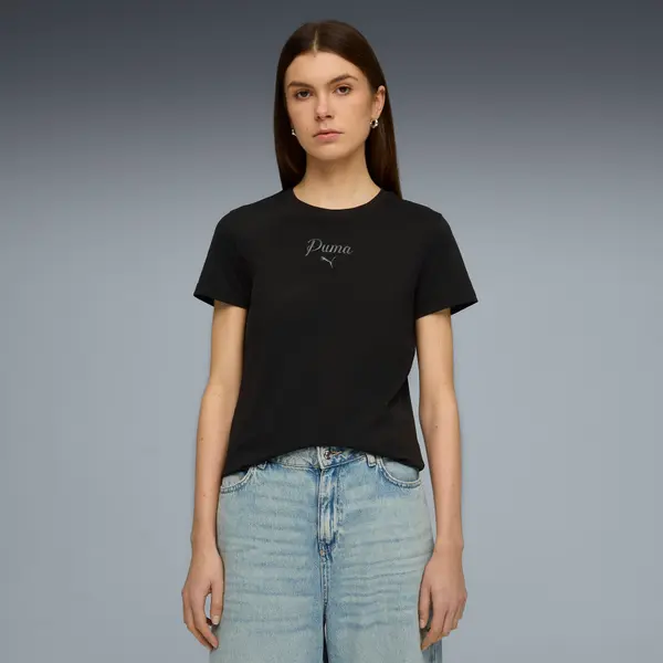 PUMA PUMA Essentials Script Tee Women, Clothing, Black, S