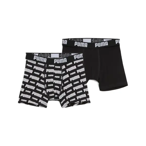 PUMA PUMA Everyday Logo Boxers Youth (2-pack), Clothing, Black, 8
