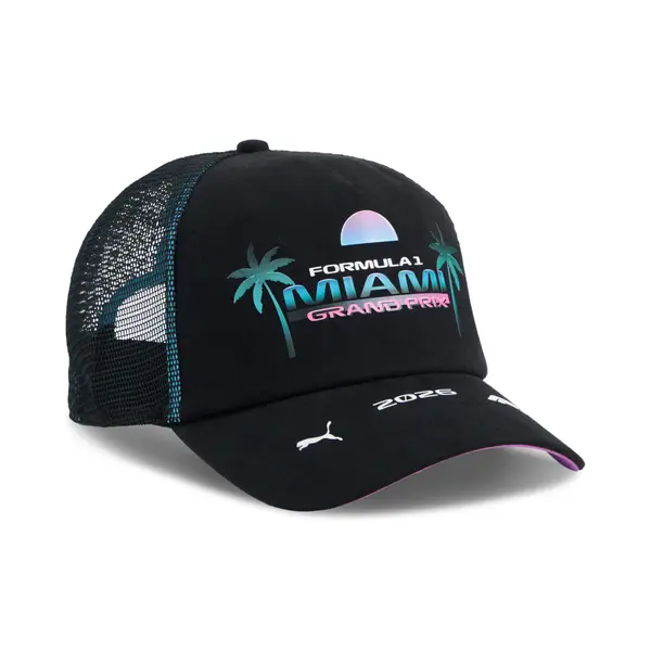 PUMA PUMA F1® Miami Trucker Cap, Motorsport, Black, OSFA