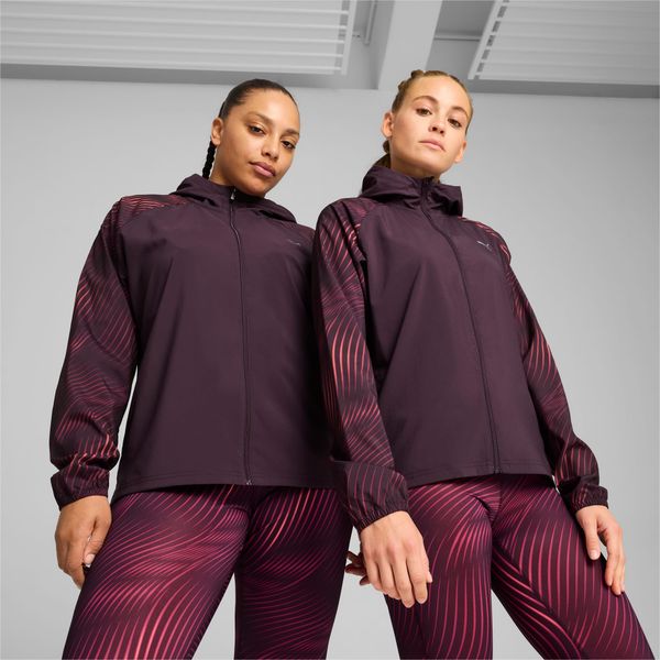 PUMA PUMA Favourite Velocity Printed Woven Running Jacket Women, Midnight Plum/AOP