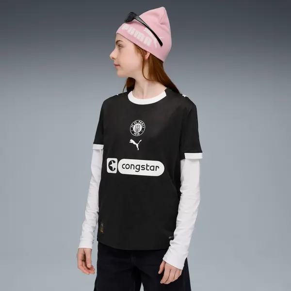 PUMA PUMA FC St. Pauli 25/26 Third Jersey Youth, Clothing, Black/White, 4-5Y