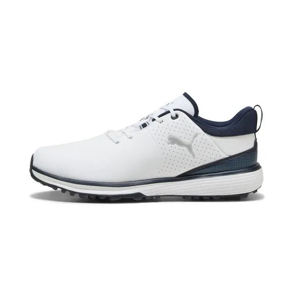 PUMA PUMA Fusion Grip ST Golf Shoes Men, Shoes, White/Silver/Deep Navy, 44