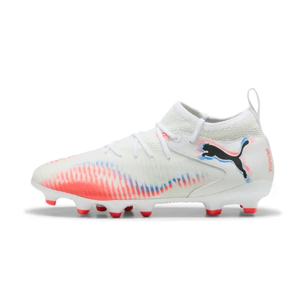 PUMA PUMA FUTURE 8 MATCH FG/AG Football Boots Youth, Shoes, White/Black/Glowing Red, 29