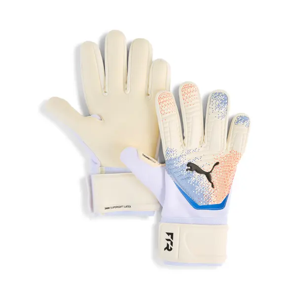 PUMA PUMA FUTURE Match NC Football Goalkeeper Gloves, Accessories, White/Glowing Red/Ultra Blue, 11