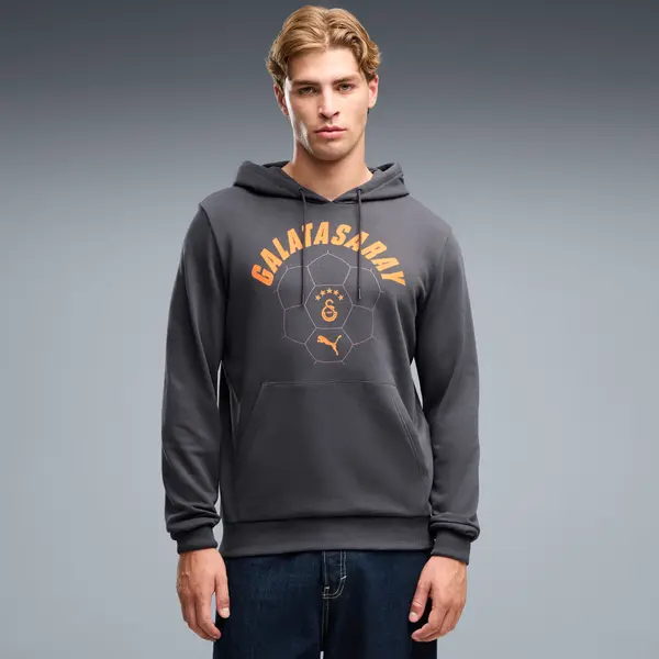 PUMA PUMA Galatasaray S.K. ftblCulture Hoodie Men, Clothing, Flat Dark Gray/Summer Sunset, S