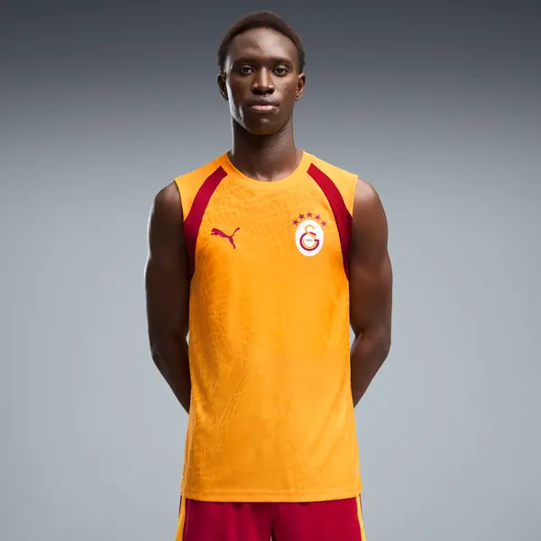 PUMA PUMA Galatasaray S.K. Slim Training Jersey Men, Clothing, Summer Sunset/Dark Cherry, S