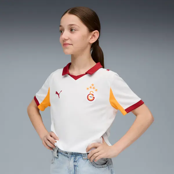 PUMA PUMA Galatasaray SK 25/26 Away Jersey Youth, Clothing, White/Intense Orange, 15-16Y