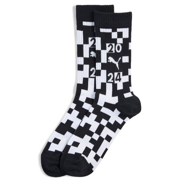 PUMA Puma Glow Collection Race-Flag Sports Crew Shirt Socks Unisex (1-pack), Black, Size 35-38, Clothing
