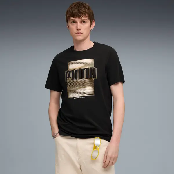 PUMA PUMA Graphic Foil Tee Men, Clothing, Black, S
