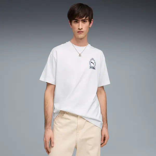 PUMA PUMA Graphic Relaxed Tee Men, Clothing, White, S
