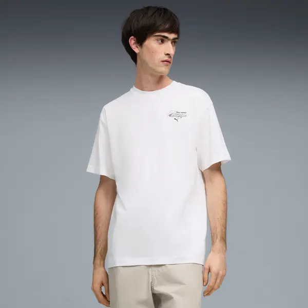 PUMA PUMA Graphic Slogan Relaxed Tee Men, Clothing, White, S