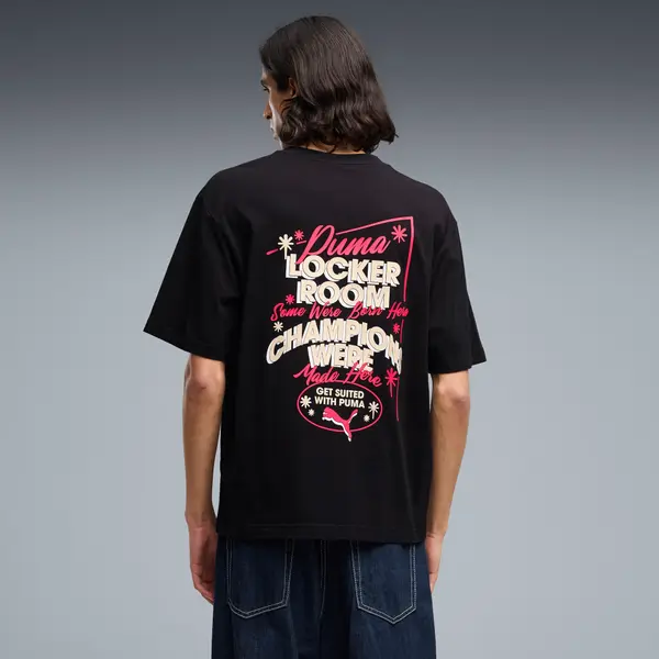 PUMA PUMA Graphics Champions Boxy Tee Men, Clothing, Black, S