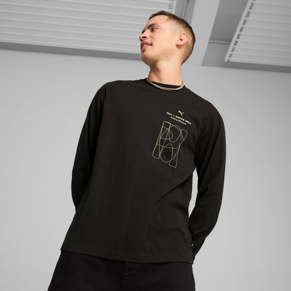 PUMA PUMA Graphics "working Dokument" Long Sleeve T-Shirt Men, Black