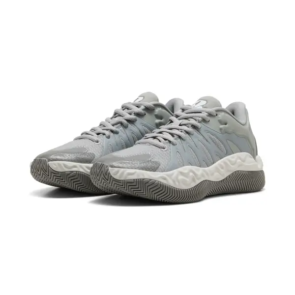 PUMA PUMA HALI 1 SMOKE Basketball Shoes Youth, Shop, Gray Echo/Feather Gray, 35.5