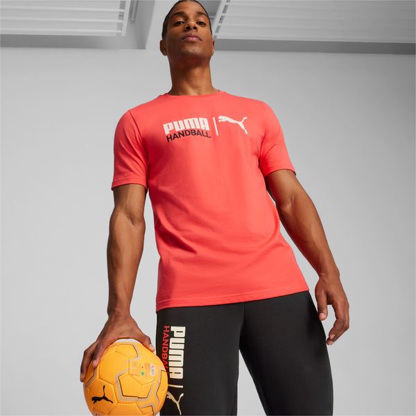 PUMA PUMA Handball T-Shirt Men, Active Red/Sugared Almond