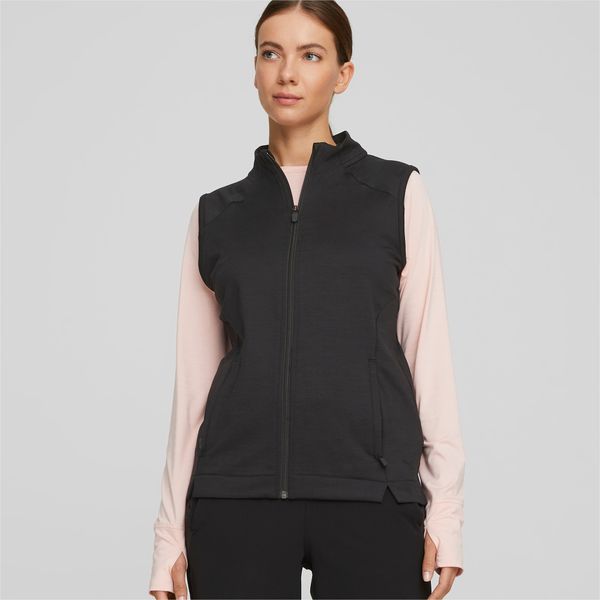 PUMA PUMA Heather Full-Zip Golf Vest Women, Black Heather