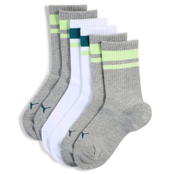 PUMA Puma Heritage Stripe Crew Shirt Socks&nbsp;Kids (6-pack)&nbsp;, White, Size 39-42, Clothing