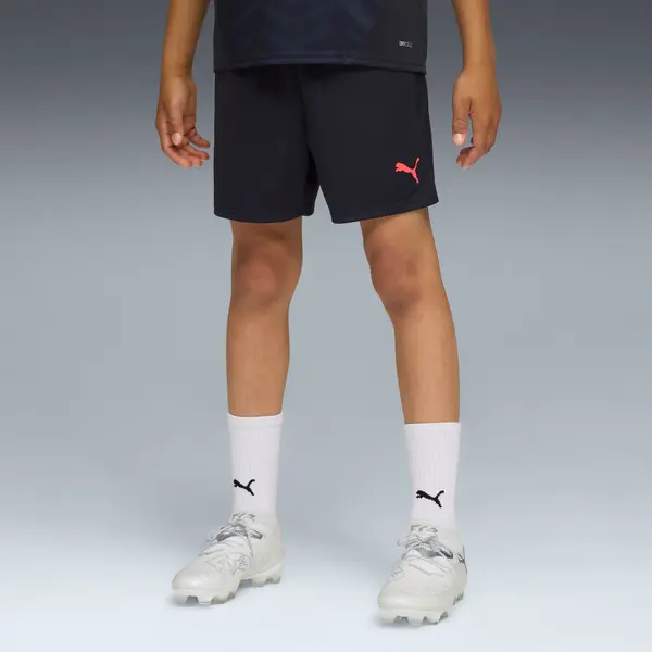 PUMA PUMA individualCUP Football Training Shorts Youth, Clothing, Navy/Glowing Red/Heat Fire, 15-16Y