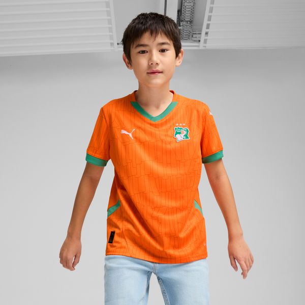 PUMA Puma Ivory Coast 2025 Home Jersey Youth, Orange, Size 5-6Y, Clothing