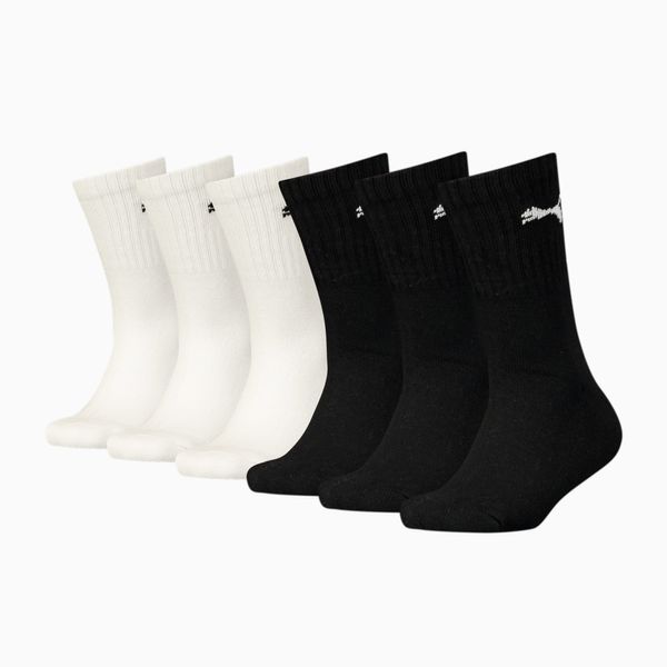 PUMA PUMA Junior Classic Crew Socks 6 Pack, Black/White