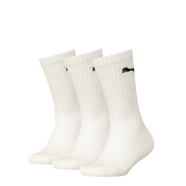 PUMA Puma Junior Sport Socks 3 Pack, White, Size 35-38, Clothing