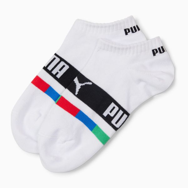PUMA PUMA Kids' Sneaker Socks 2 Pack, White Combo