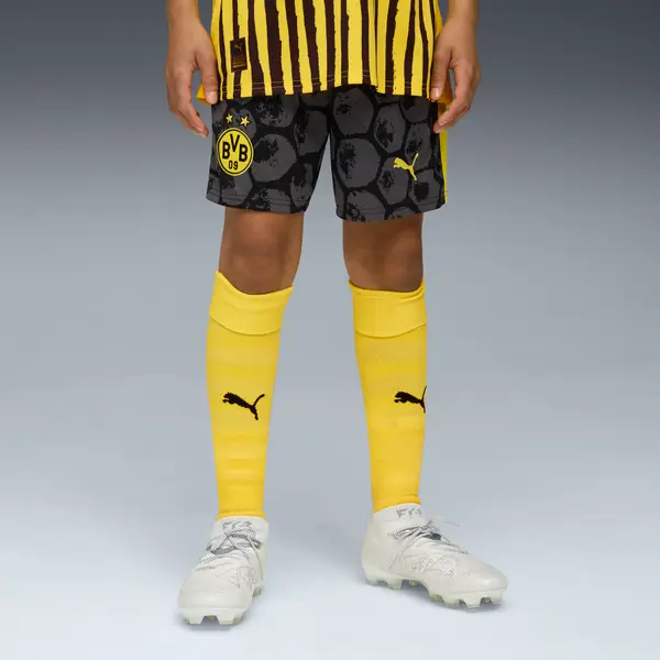 PUMA PUMA KIDSUPER x BORUSSIA DORTMUND Shorts Youth, Clothing, Black/Faster Yellow, 15-16Y