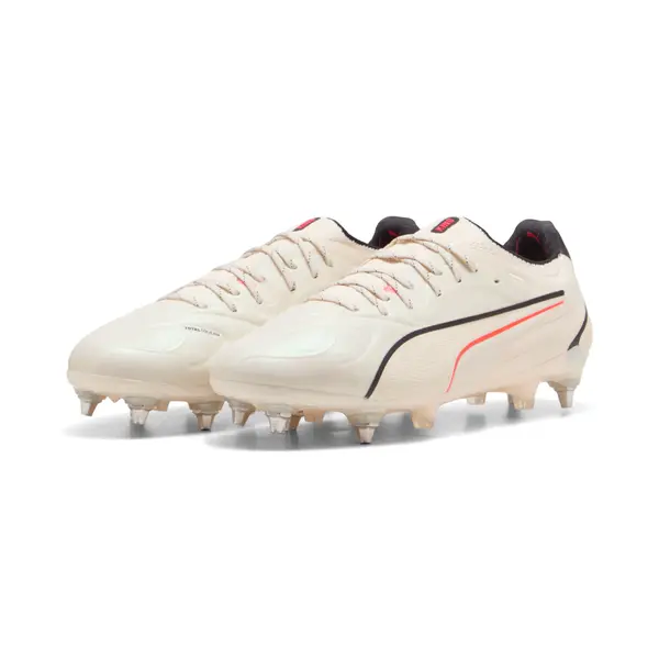 PUMA PUMA KING 20 ULTIMATE MxSG Football Boots Unisex, Women, Sugared Almond/Black/Ultra Red, 44