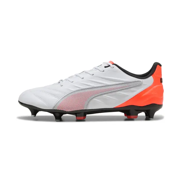 PUMA PUMA KING PRO MxSG Football Boots Unisex, Shoes, White/Silver/Glowing Red, 44