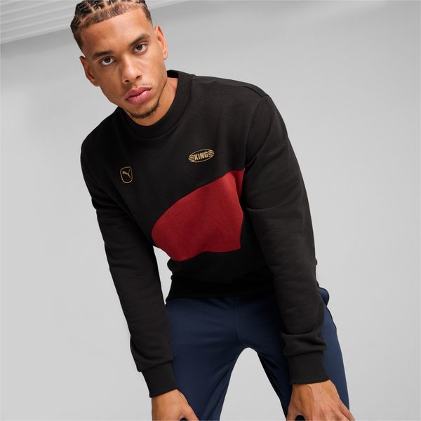 PUMA PUMA King Top Men's Football Sweatshirt, Black/Intense Red