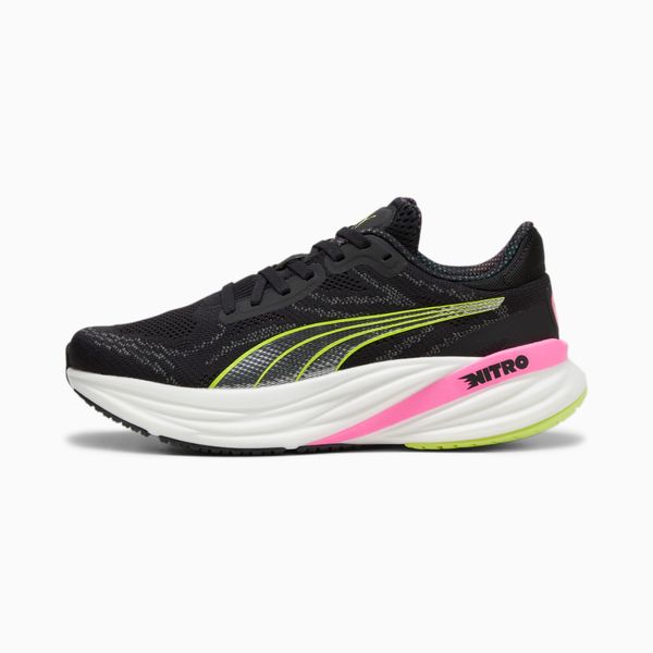 PUMA PUMA Magnify Nitro™ 2 Women's Running Shoes, Black/Lime Pow/Poison Pink