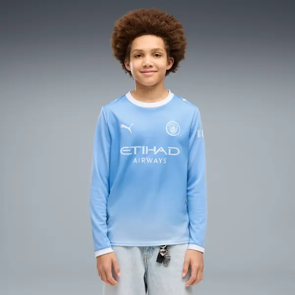 PUMA PUMA Manchester City 26/27 Home Long Sleeve Jersey Youth, Clothing, Light Blue/Icy Blue, 15-16Y