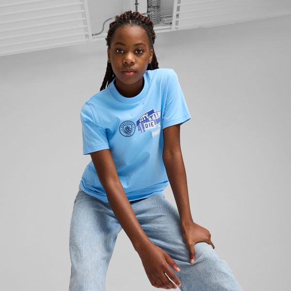 PUMA Puma Manchester City ftbl NRGY Tee Youth, Blue, Size 13-14Y, Clothing