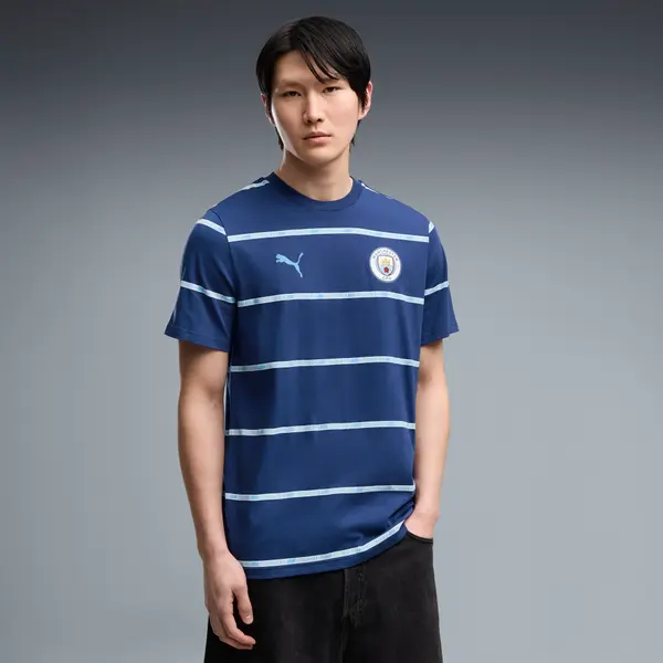 PUMA PUMA Manchester City ftblCulture Printed Tee Men, Clothing, Blue Jewel/Dewdrop, S