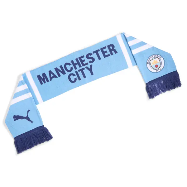 PUMA PUMA Manchester City ftblEssentials Scarf, Accessories, Light Blue/White, OSFA