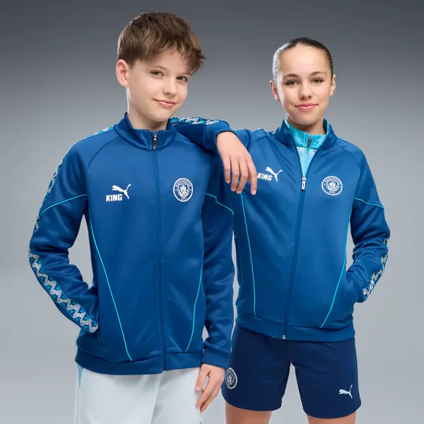 PUMA PUMA Manchester City KING Anthem Track Jacket Youth, Clothing, Speedy Blue/White, 15-16Y